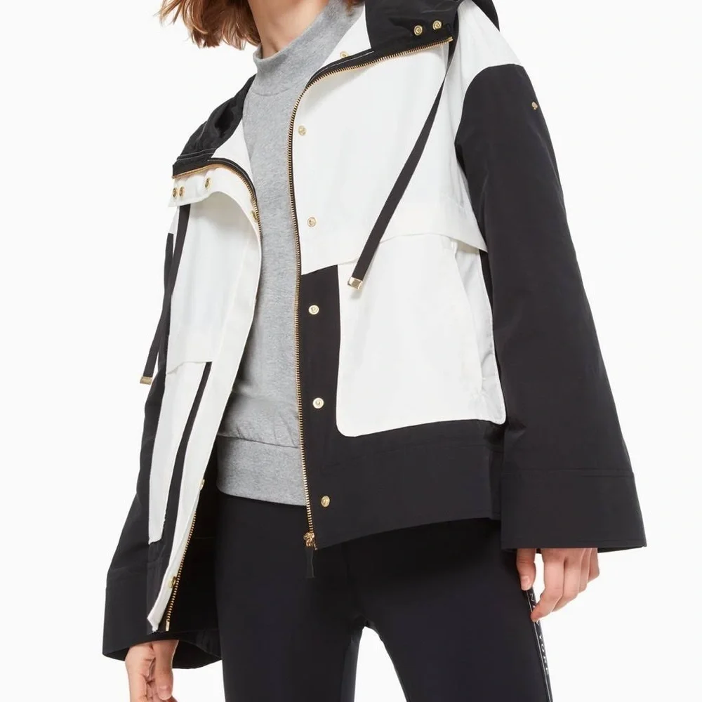 Like new!! Kate Spade Colorblock Mixed Media Anorak Jacket